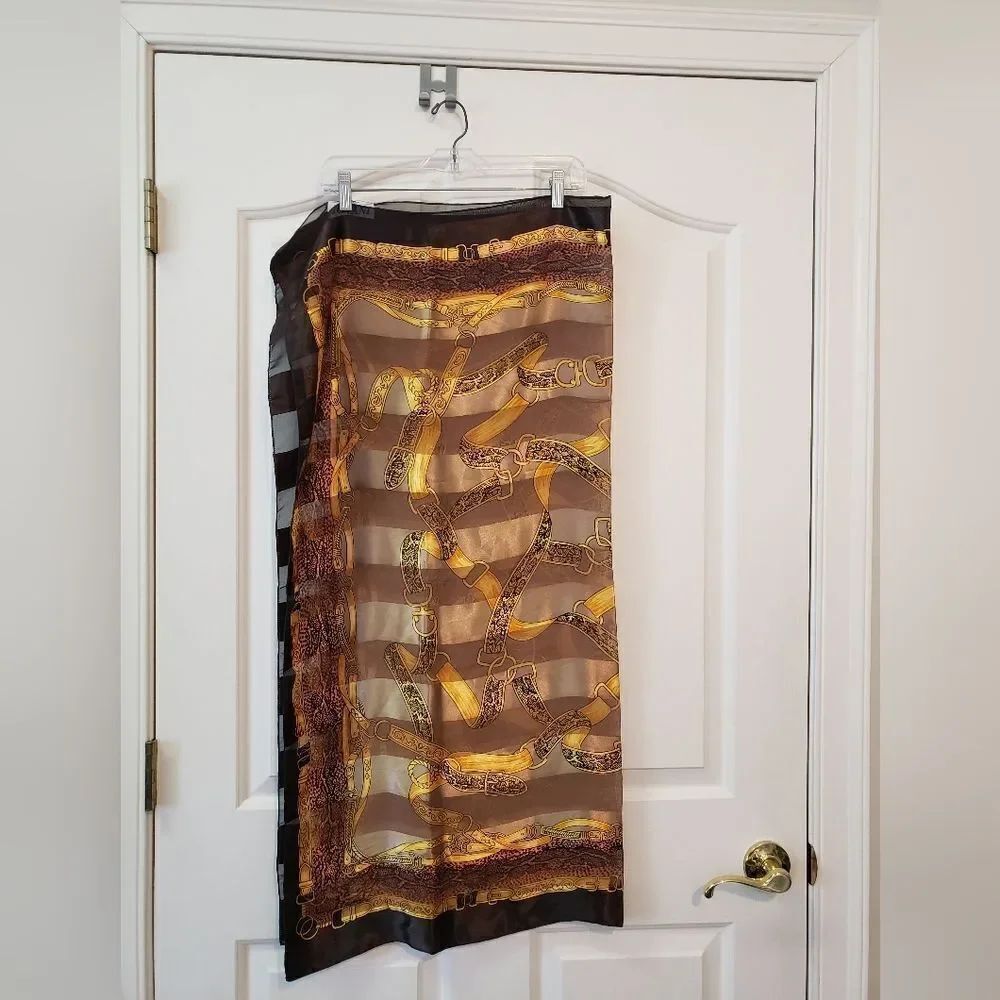 Jovani NY Oversized Brown and Gold Scarf